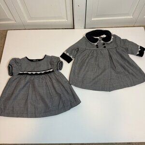 LITTLE BITTY INFANT 12 MTHS TWO PIECE PLAID DRESS AND COAT
